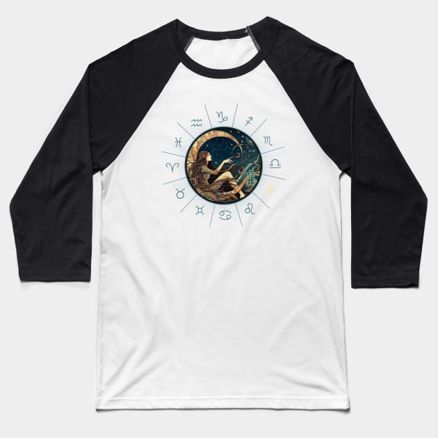 ZODIAC Virgo - Astrological VIRGO - VIRGO - ZODIAC sign - Van Gogh style - 3 Baseball T-Shirt by ArtProjectShop